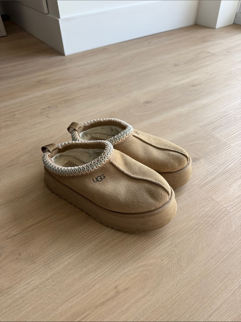 UGG Chestnut Suede Slip-On Platform Mule